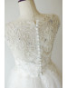 Beaded Ivory Lace Tulle Anniversary Wedding Dress